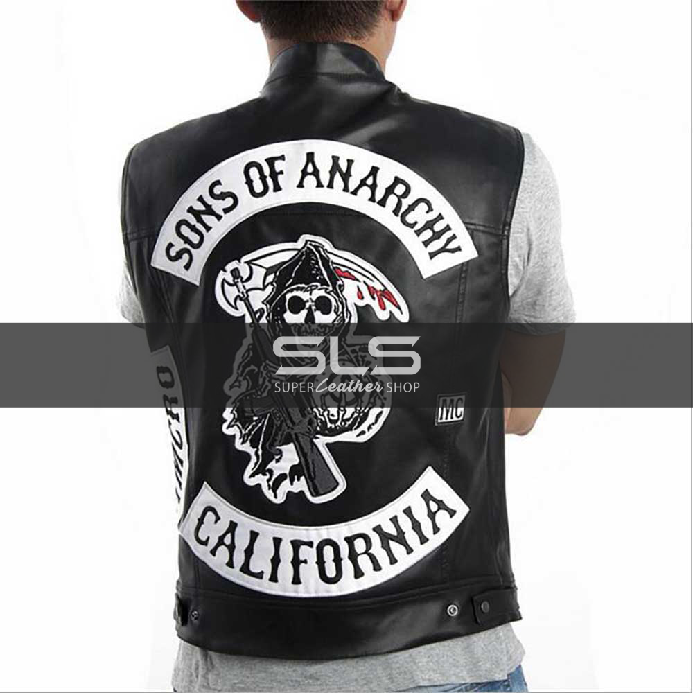 Sons Of Anarchy Teller Leather Vest With Patches